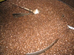 Finished beans are cooled to room temperature